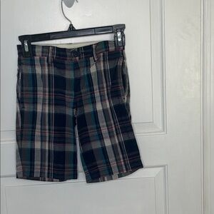 Boys Plaid Shorts - Blue and Gray